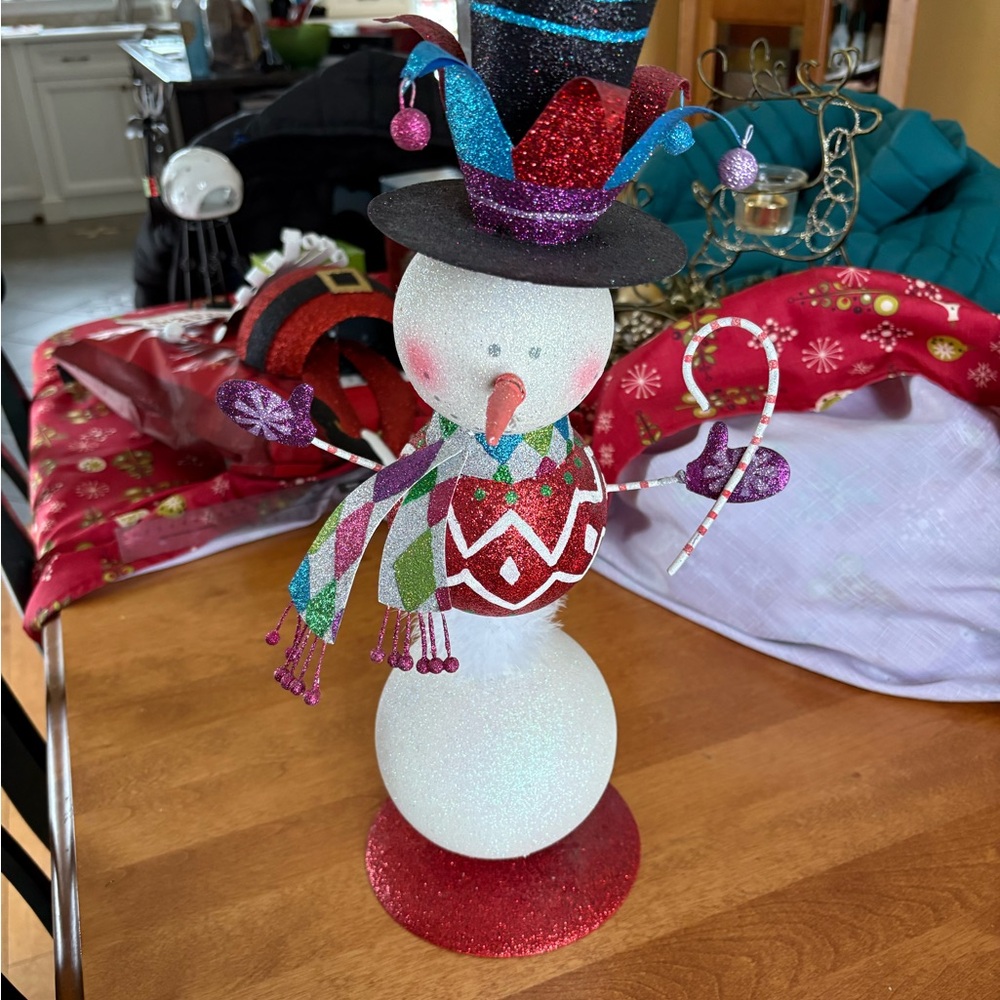 Festive pier 1 Snowman Holiday Decor with Hat and Scarf